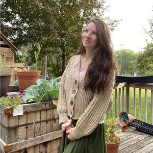 Elegant Hand Knit Cardigan Sweater